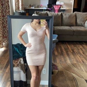 Pink stretchy tight dress